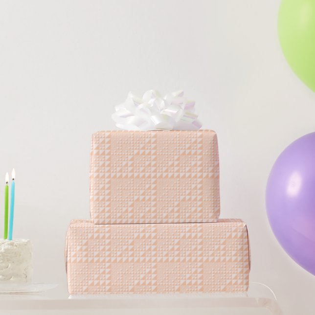 Elegant Peachy Light Pink Small Geometric Art Wrapping Paper (Party Gifts)