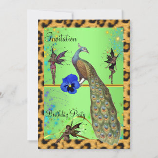 Elegant Peacock and Fairies Invitation