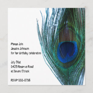Elegant Peacock Birthday Invitation