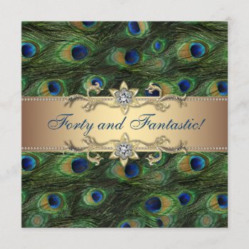 Elegant Peacock Birthday Party Invitation by decembermorning at Zazzle