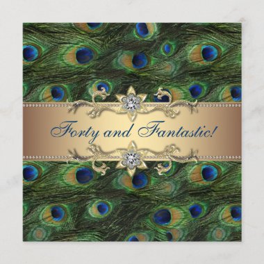 Elegant Peacock Birthday Party Invitation
