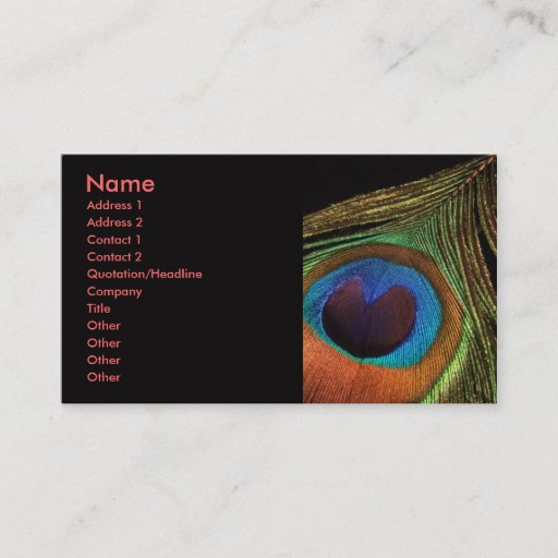 Customizable Elegant Peacock Business Card