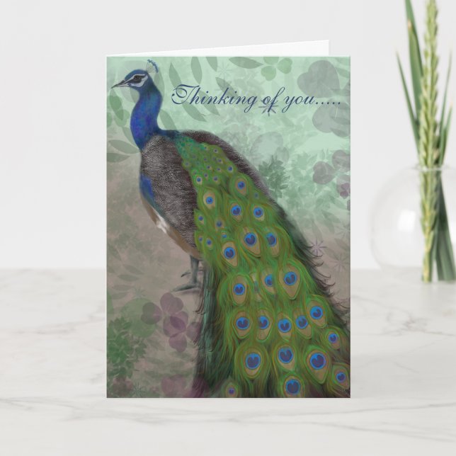 Elegant Peacock  Card (Front)