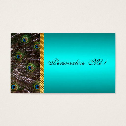 Customizable Elegant Peacock Card Save the Date Mint Green Cool Business Cards