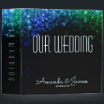 Elegant peacock color light bokeh wedding planner binder<br><div class="desc">Elegant blue and green peacock color shining lights on romantic bokeh background wedding planner ring binder. This beautiful bokeh lights design is available in many different colors and you can request any color of this design by email. Or contact me for any support in design customization. Matching products available.</div>