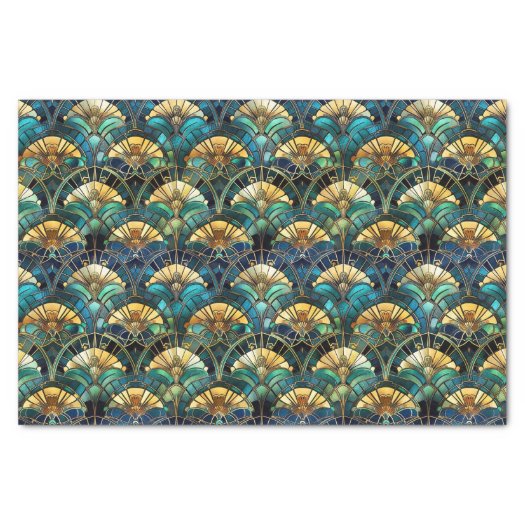 Elegant Peacock Color Stained Glass Decoupage