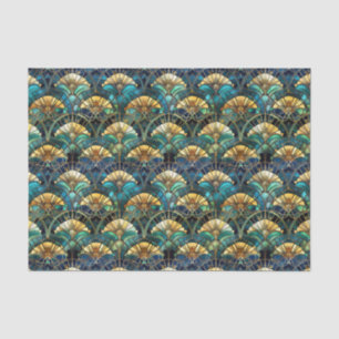 Elegant Peacock Color Stained Glass Decoupage Tissue Paper