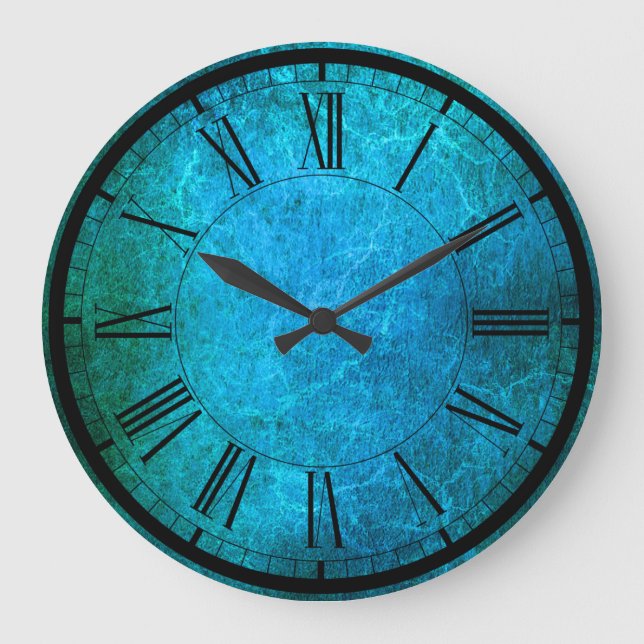 Elegant peacock colors wall clock (Front)