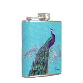 Elegant Peacock Custom Flask (Right)