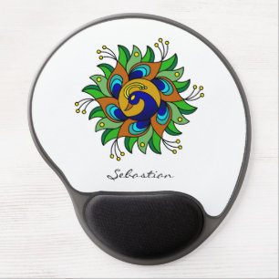 Elegant Peacock Custom Wrist Rest Gel Mouse Pad