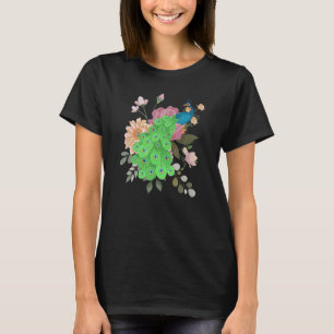 Elegant Peacock Cute Birds Animal Graphic T-Shirt