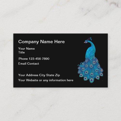 Elegant Peacock Design Business Card