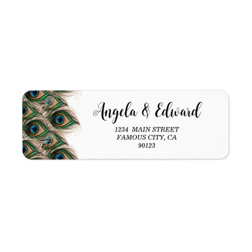 Elegant Peacock Feather Address Label