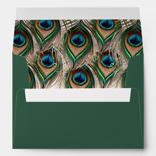Elegant Peacock Feather Envelope 