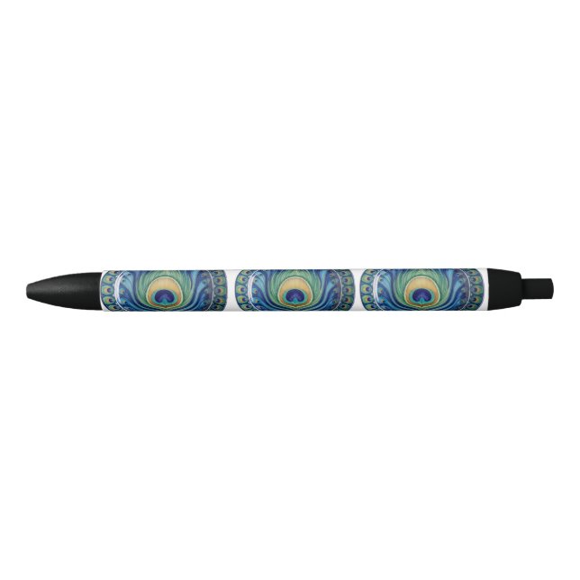Elegant Peacock Feather Mandala Pen (Front)