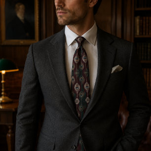Elegant Peacock Feather Neck Tie