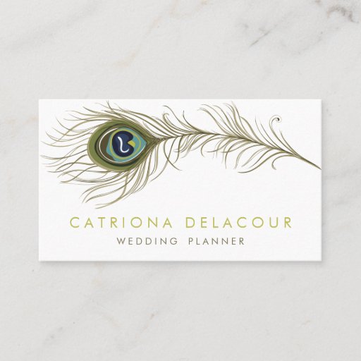 Customizable Elegant Peacock Feather Stylish Business Card