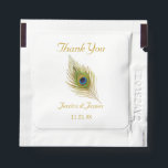 Elegant Peacock Feather Thank You Wedding Favor Hand Sanitizer Packet<br><div class="desc">Elegant Peacock Feather Thank You Wedding Favor Hand Sanitizer. Text ready to be personalized for wedding,  engagement,  wedding anniversary,  birthday,  bridal shower and more.</div>