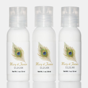 Elegant peacock feather Wedding favor Hand Lotion