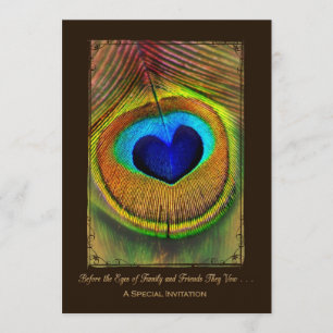 Elegant Peacock Feather Wedding Invitation