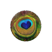 Elegant Peacock Feather With Heart Shaped Eye Jelly Belly Candy Tin (Top)