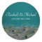 Elegant Peacock Feathers Round Wedding Favor Label