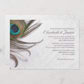 Elegant Peacock Feathers Wedding Invitations (Front/Back)