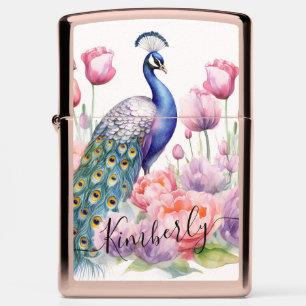 Elegant Peacock Floral Lighter Design