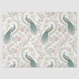 Elegant Peacock Floral Vintage (11) Tissue Paper