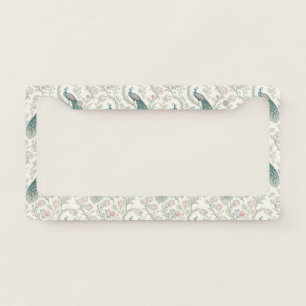 Elegant Peacock Floral Vintage (1) License Plate Frame
