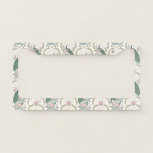 Elegant Peacock Floral Vintage (2) License Plate Frame