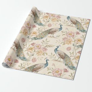 Elegant Peacock Floral Vintage (3) Wrapping Paper