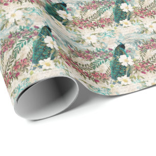 Elegant Peacock Gift Wrap Wrapping Paper