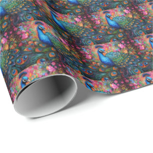 Elegant Peacock Gift Wrap Wrapping Paper