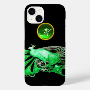 ELEGANT PEACOCK IN GREEN, EMERALD MONOGRAM Case-Mate iPhone 14 CASE