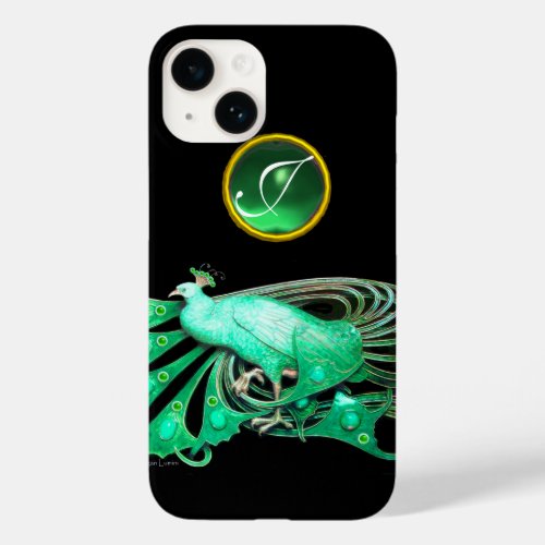 ELEGANT PEACOCK IN GREEN JADE MONOGRAM Case_Mate iPhone 14 CASE