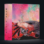ELEGANT PEACOCK IN RED PINK,FUCHSIA ,BLACK 3 RING BINDER<br><div class="desc">Classy, precious vintage Art Nouveau jewellery with floral gold sparkles, leaves.Digital graphic elaboration by Bulgan Lumini (c) .Cool and modern design , easy to customize with your own text.</div>