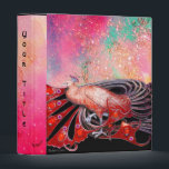 ELEGANT PEACOCK IN RED PINK,FUCHSIA ,BLACK 3 RING BINDER<br><div class="desc">Classy, precious vintage Art Nouveau jewellery with floral gold sparkles, leaves.Digital graphic elaboration by Bulgan Lumini (c) .Cool and modern design , easy to customize with your own text.</div>