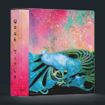 ELEGANT PEACOCK IN TEAL BLUE PINK,FUCHSIA ,BLACK 3 RING BINDER<br><div class="desc">Classy, precious vintage Art Nouveau jewelry with floral gold sparkles, leaves.Digital graphic elaboration by Bulgan Lumini (c) .Cool and modern design , easy to customize with your own text.</div>