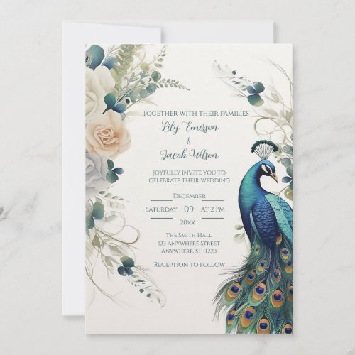 Elegant Peacock Invitation