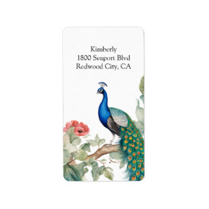Elegant Peacock Label