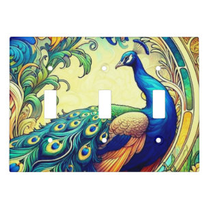 Elegant Peacock Light Switch Cover