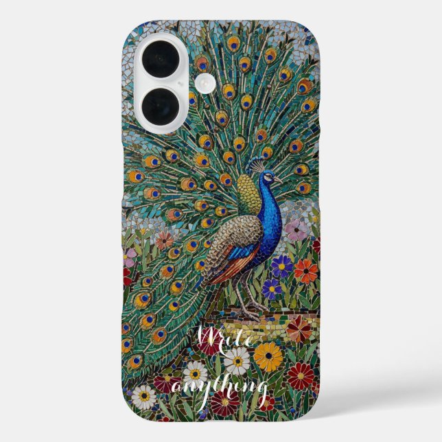 Elegant Peacock Mosaic Phone Case (Back)