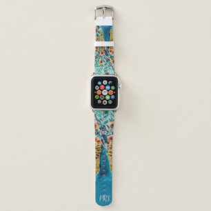 Elegant Peacock Peafowl Art Personalized Apple Watch Band