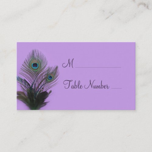 Elegant Peacock Place Card (purple) Business Card Template