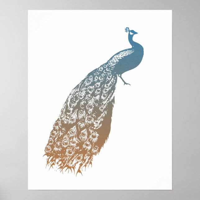 Elegant Peacock Poster (Front)