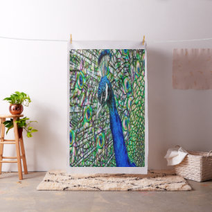 Elegant Peacock Print Fabric