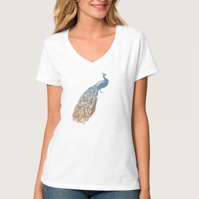 Elegant Peacock T-Shirt (Front)