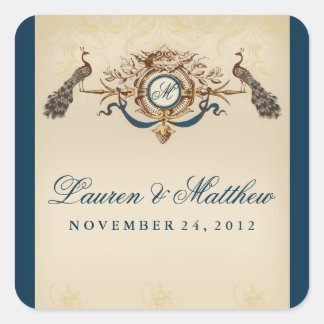 Elegant Peacock theme Square Sticker