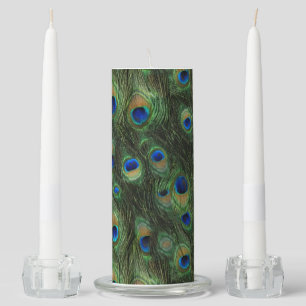 Elegant Peacock Unity Candle Set